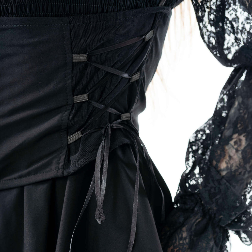 Poizen Industries Kabibi Black Off-Shoulder Lace Corset Dress