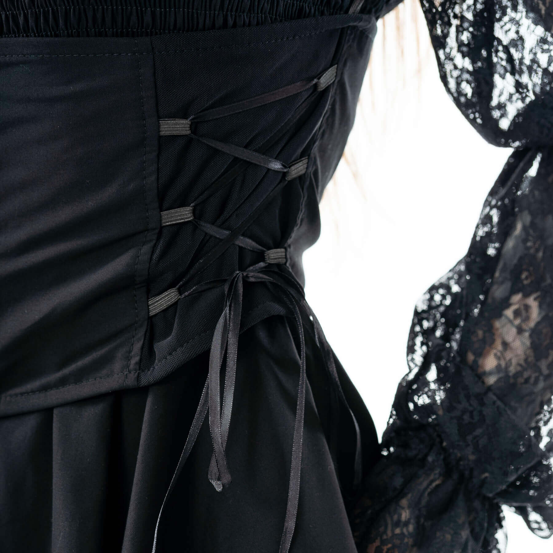 Poizen Industries Kabibi Black Off-Shoulder Lace Corset Dress
