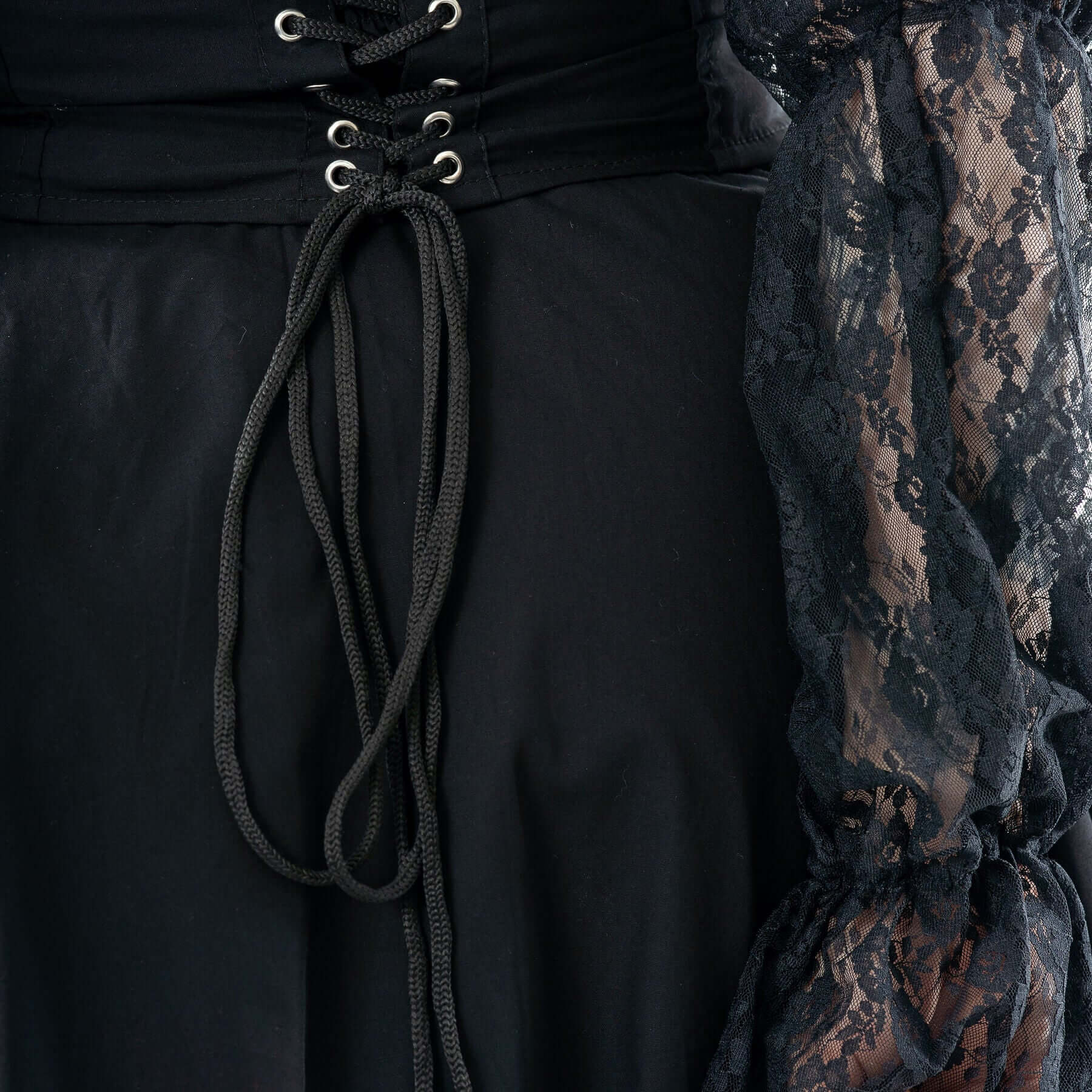 Poizen Industries Kabibi Black Off-Shoulder Lace Corset Dress