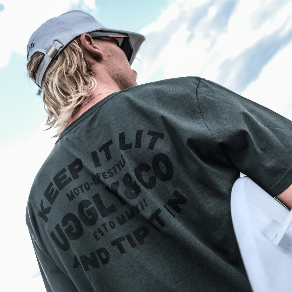 Uggly and Co Green Keep it Lit Flattrack Racing Graphic Cotton Tee