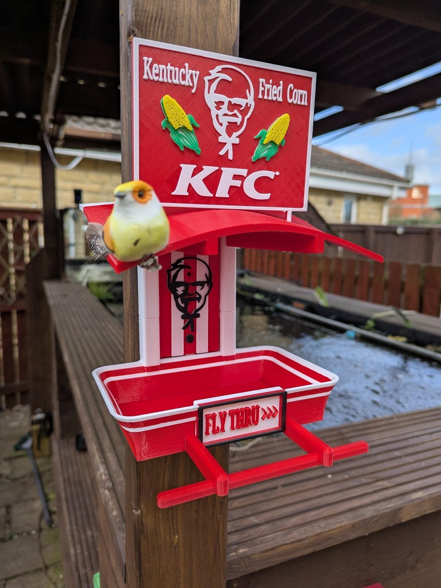 Chaddyverse KFC Novelty Bird Feeder – 3D Printed Garden Decor Station