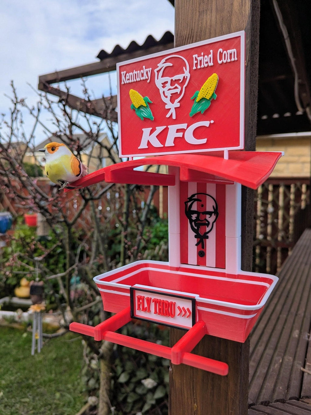 Chaddyverse KFC Novelty Bird Feeder – 3D Printed Garden Decor Station
