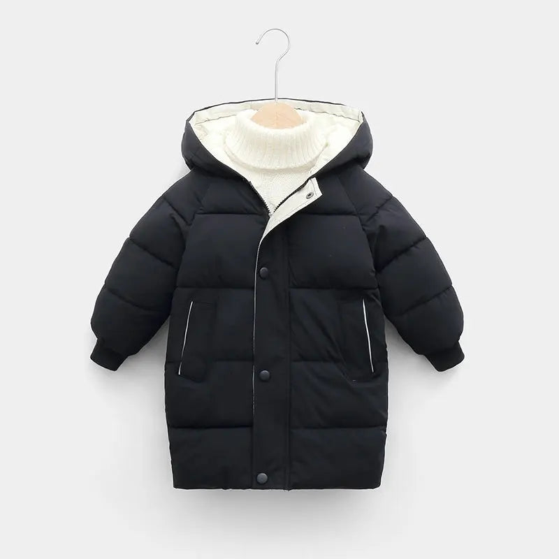 Kids Hooded Puffer Jacket, Thick Winter Cotton Coat for Boys & Girls (1–10 Years)
