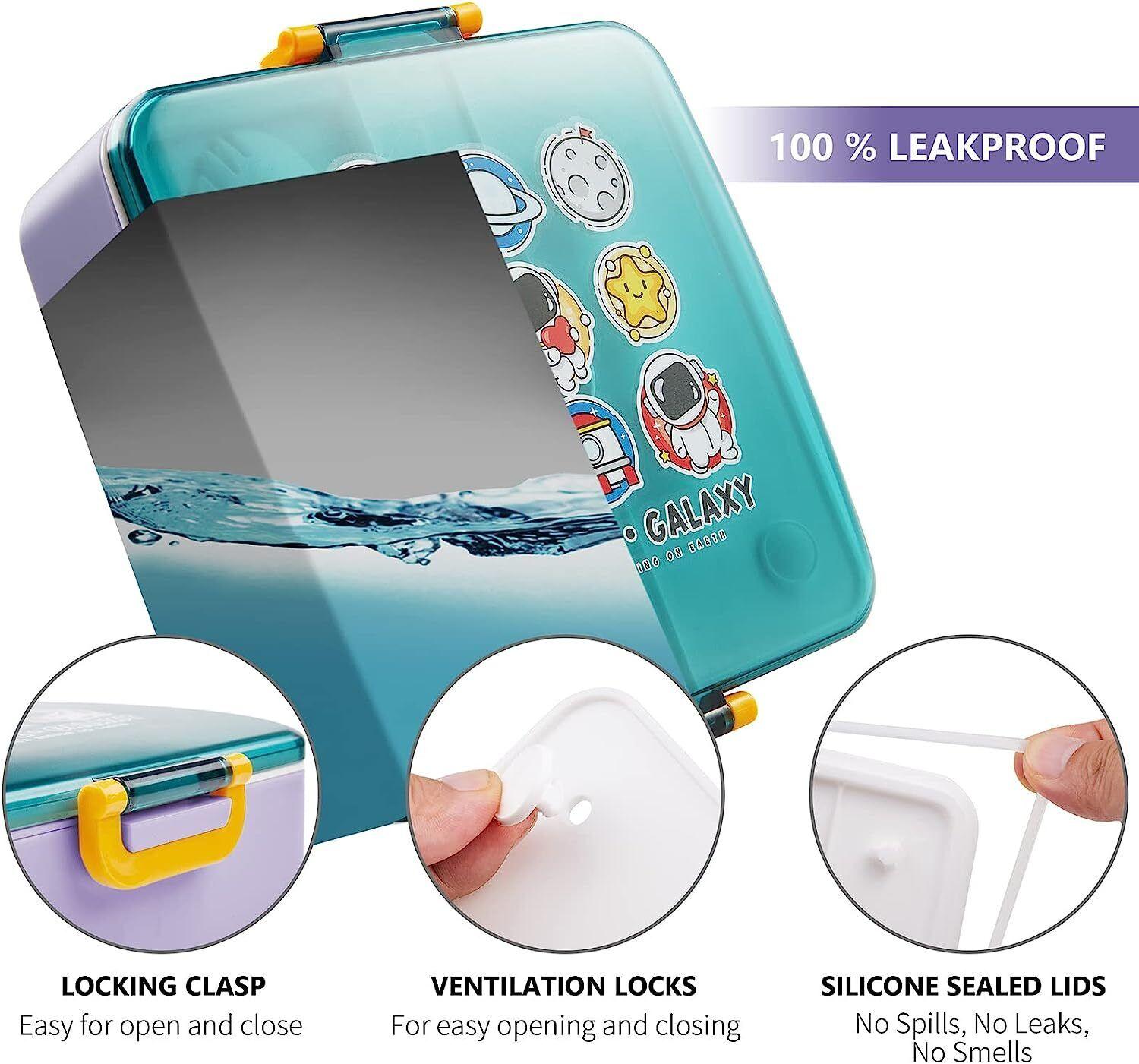 Massive Discounts Leak-Proof Bento School Lunch Box - 1300ml Kids Container