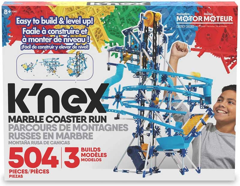 K'NEX Marble Run Coaster – Motorized 3-Model Building Set (500+ Pcs)