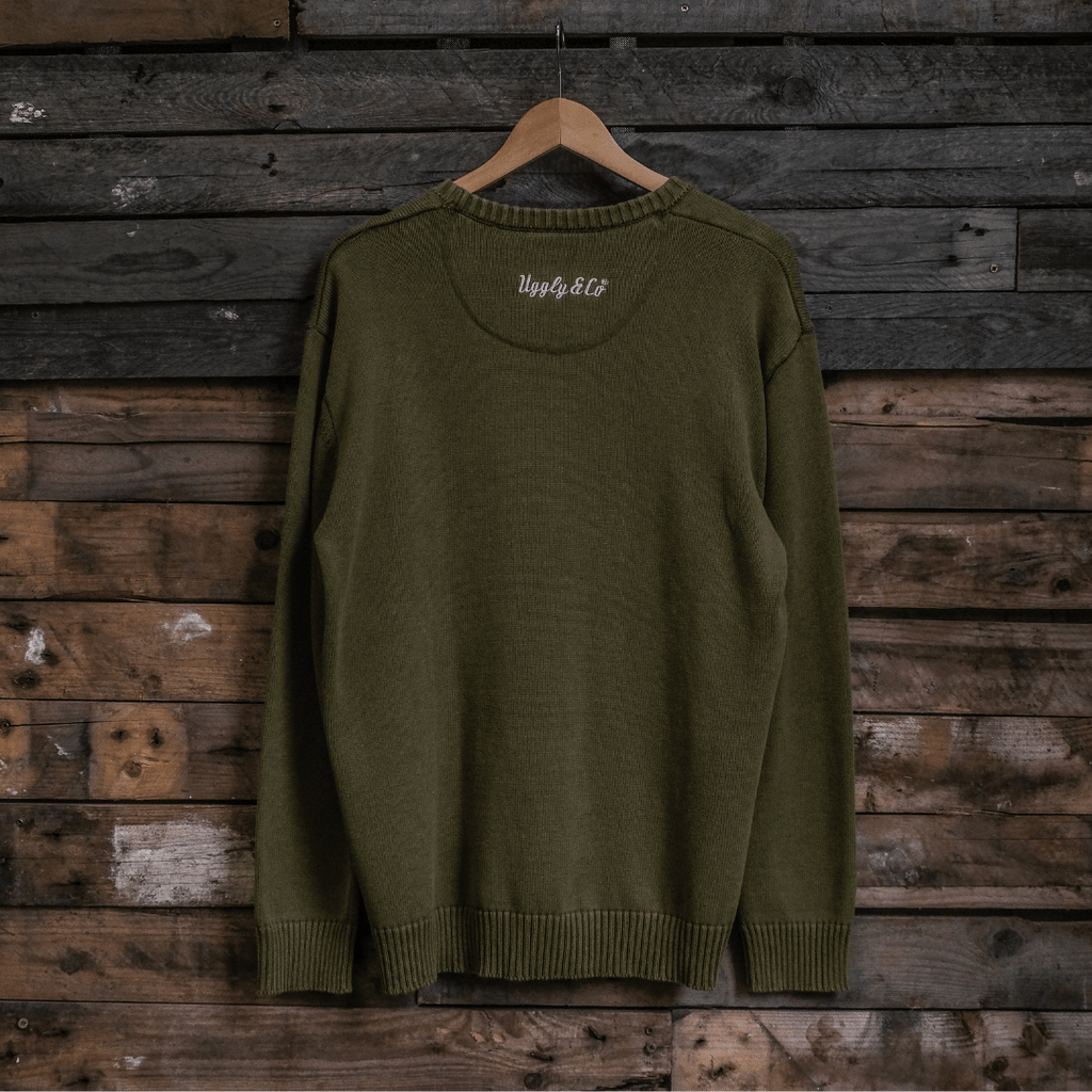 Uggly and Co Green Heavyweight Cotton Knit Jumper – Vintage Style
