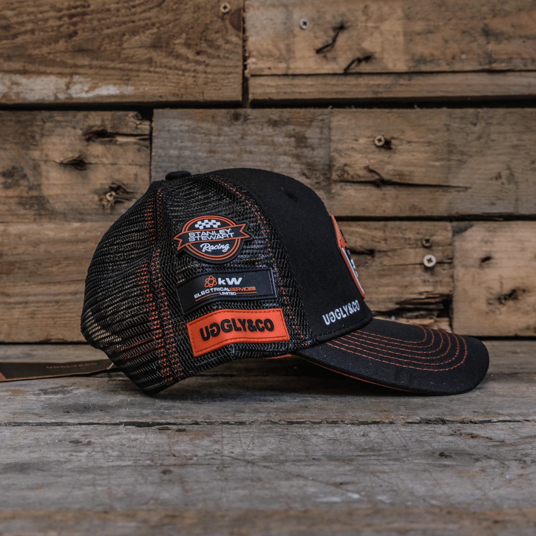 KTS Racing Trucker Hat – Uggly and Co Black & Orange Mesh Racing Cap