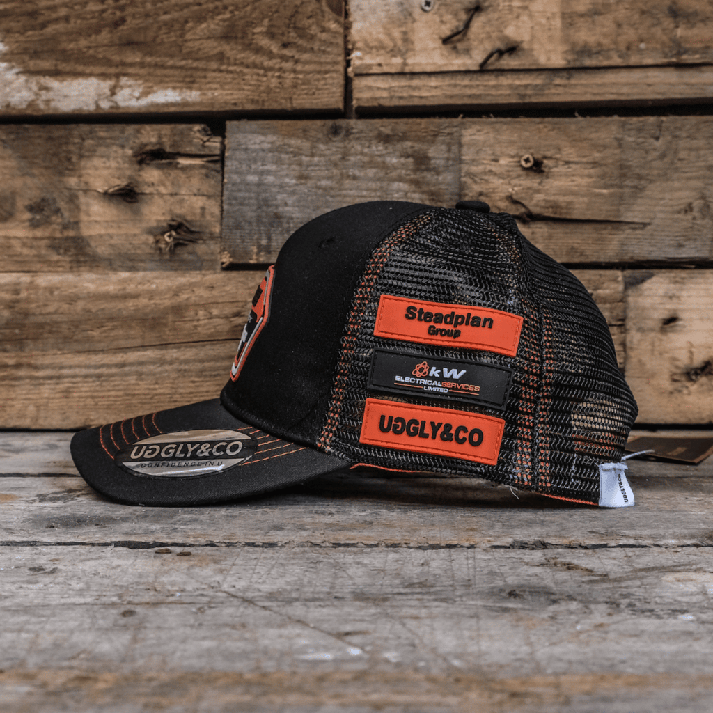 KTS Racing Trucker Hat – Uggly and Co Black & Orange Mesh Racing Cap