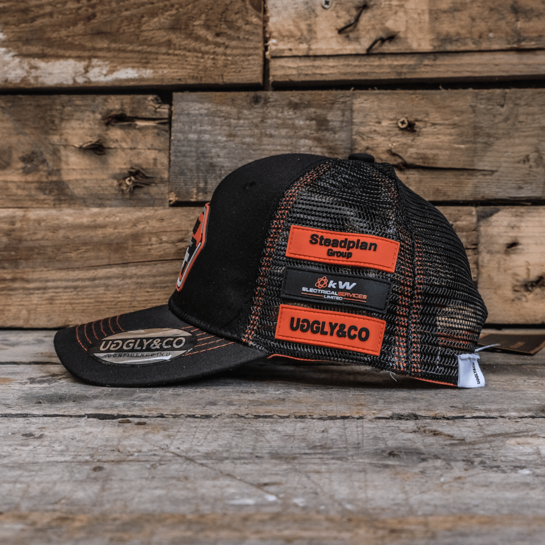 KTS Racing Trucker Hat – Uggly and Co Black & Orange Mesh Racing Cap