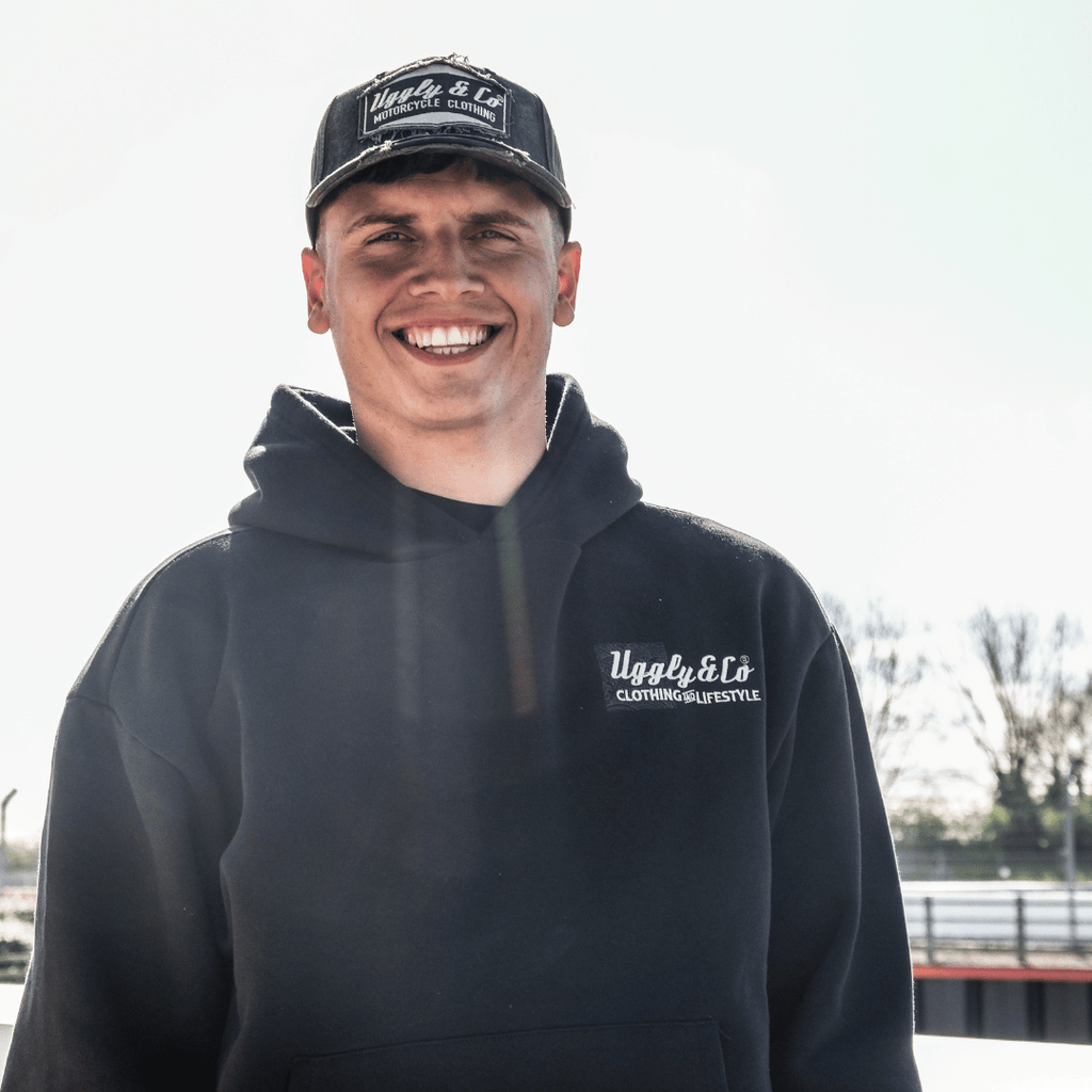 Uggly & Co Black Surf Diamond Hoodie – Heavyweight Fleece Lined