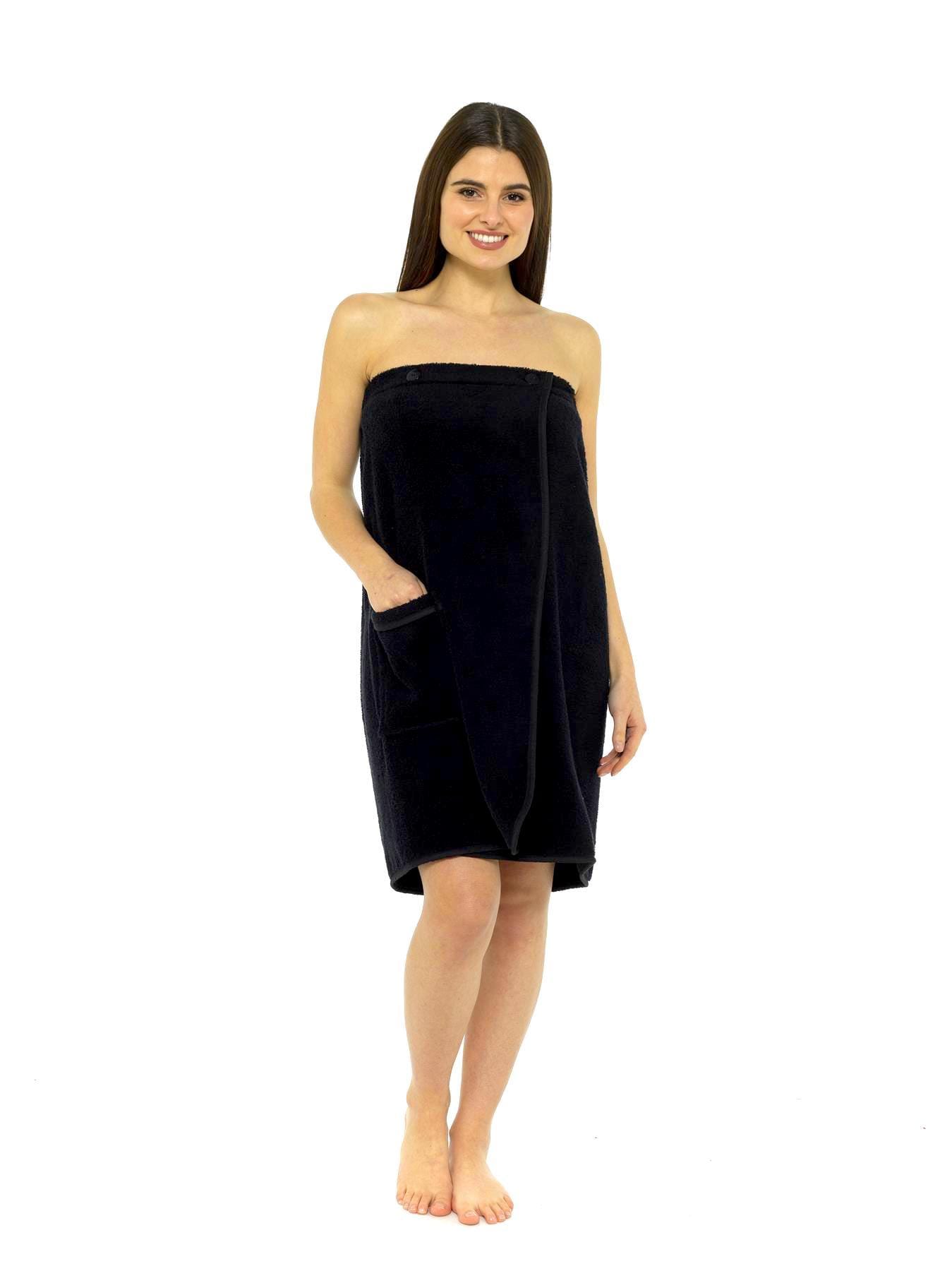 OLIVIA ROCCO Cotton Sarong Towel Wrap – Adjustable Terry Spa Robe