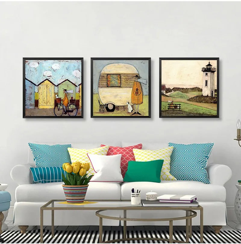 Landscape Love & Dogs Wall Art Prints – Nordic Vintage Posters (13 Styles)