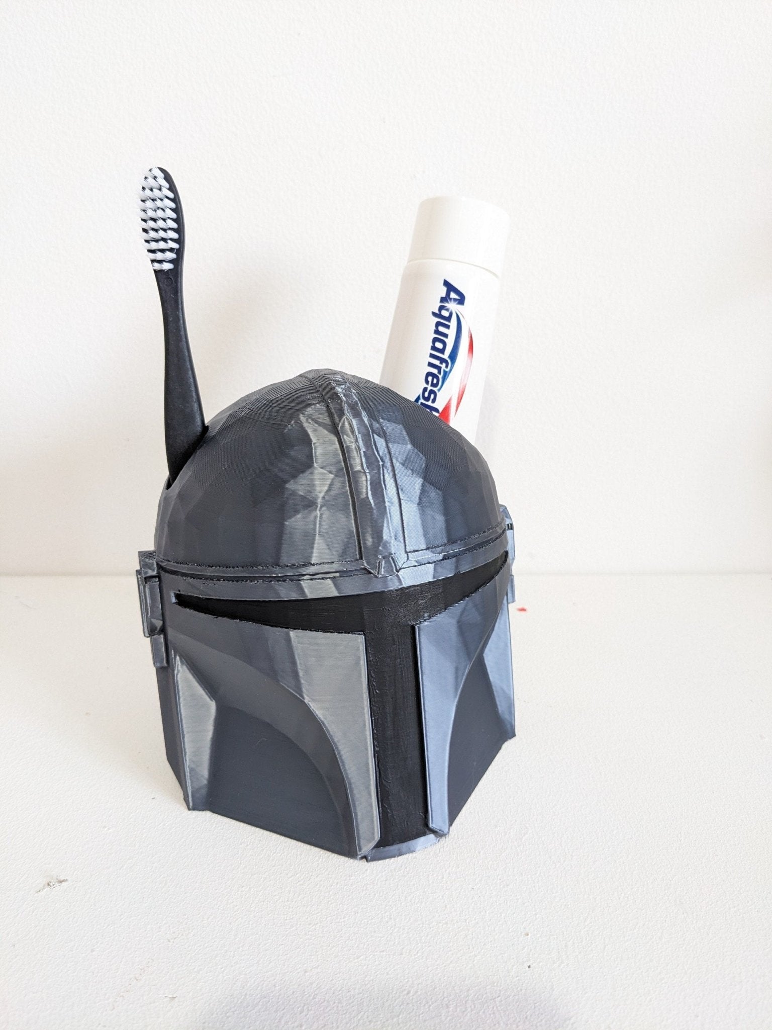 Mandalorian Helmet Toothbrush & Pen Holder | Chaddyverse Large PLA