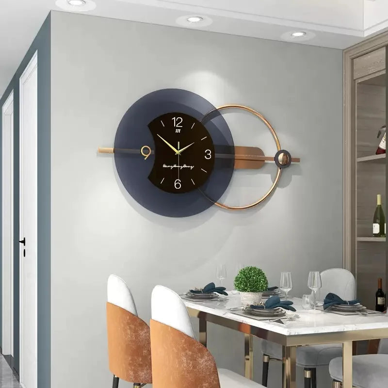 Large Modern Nordic Wall Clock – Double-Layer Silent Art Design (80 cm)