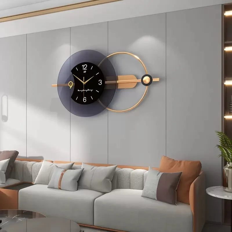 Large Modern Nordic Wall Clock – Double-Layer Silent Art Design (80 cm)
