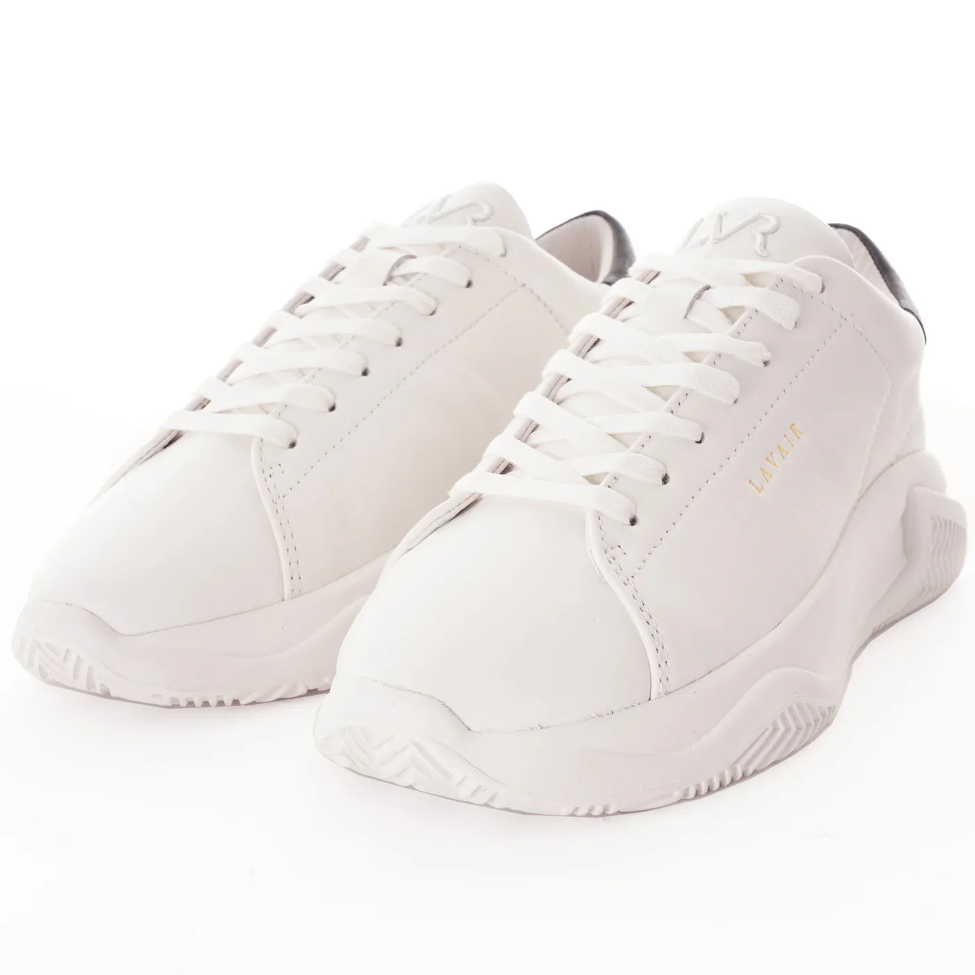 Lavair Linear 2.0 White Black Chunky Leather Trainers – Women's EU 38