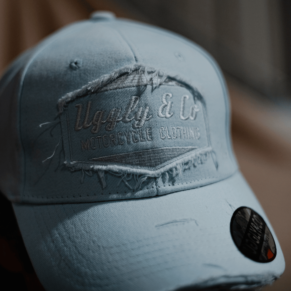 Uggly and Co Arctic Blue Diamond Vintage Cap – Acid Wash Distressed Hat