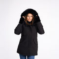 Lili Hooded Parka Jacket - Black/Black