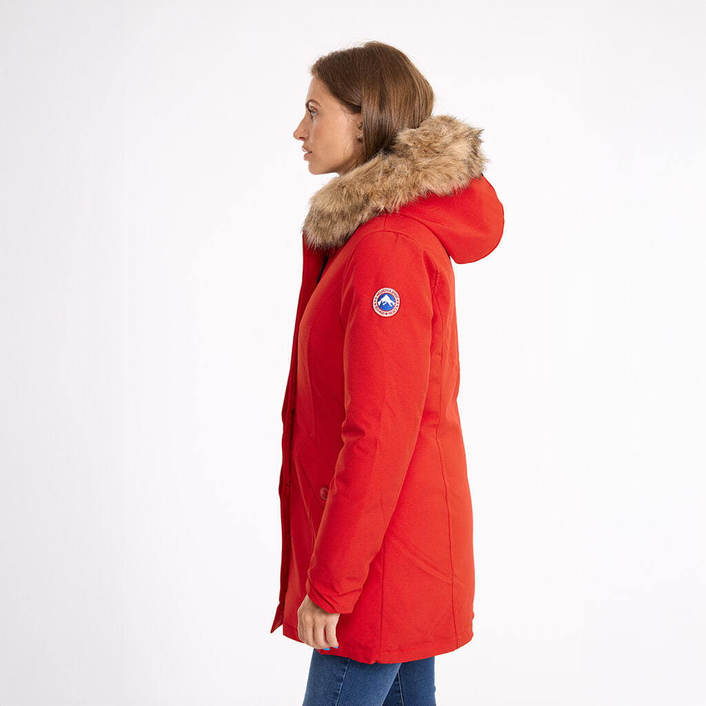 Lili Hooded Parka Jacket - Red