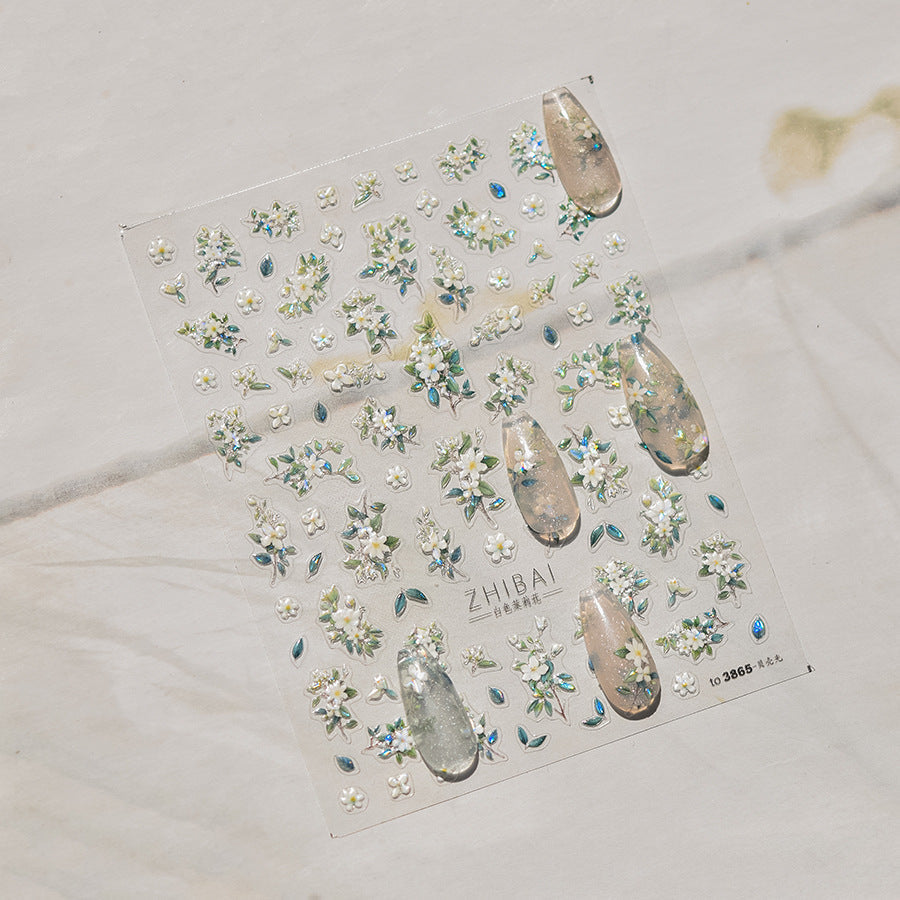 Lily Flower Nail Deco Stickers – LuLuFun Studio Floral Art Decals
