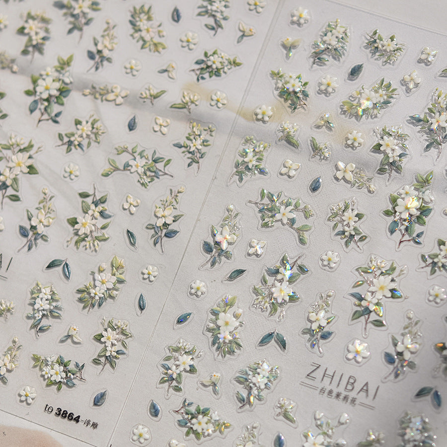 Lily Flower Nail Deco Stickers – LuLuFun Studio Floral Art Decals