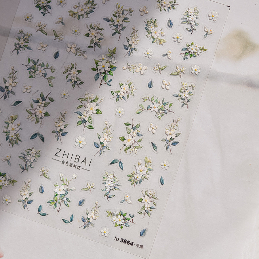 Lily Flower Nail Deco Stickers – LuLuFun Studio Floral Art Decals