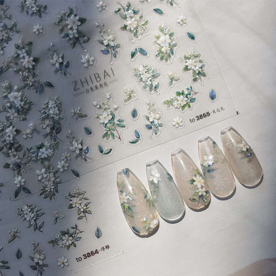 Lily Flower Nail Deco Stickers – LuLuFun Studio Floral Art Decals
