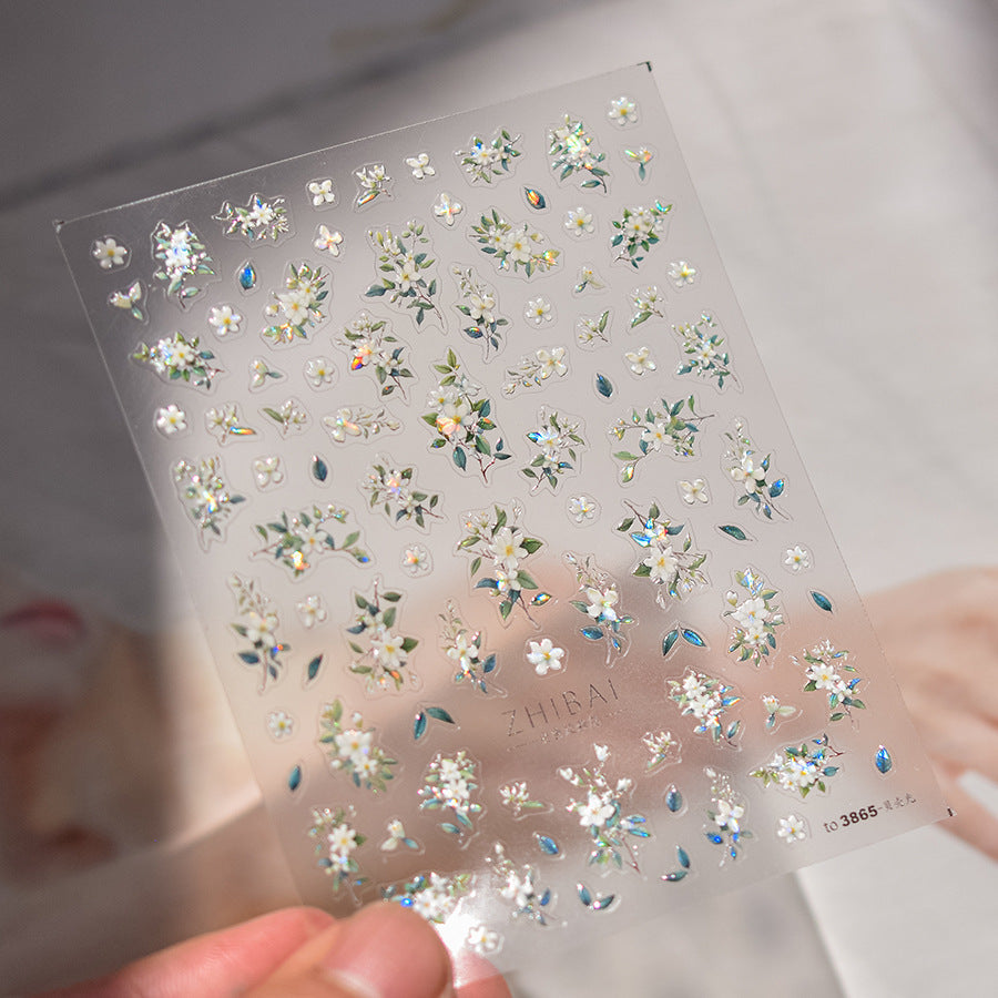 Lily Flower Nail Deco Stickers – LuLuFun Studio Floral Art Decals