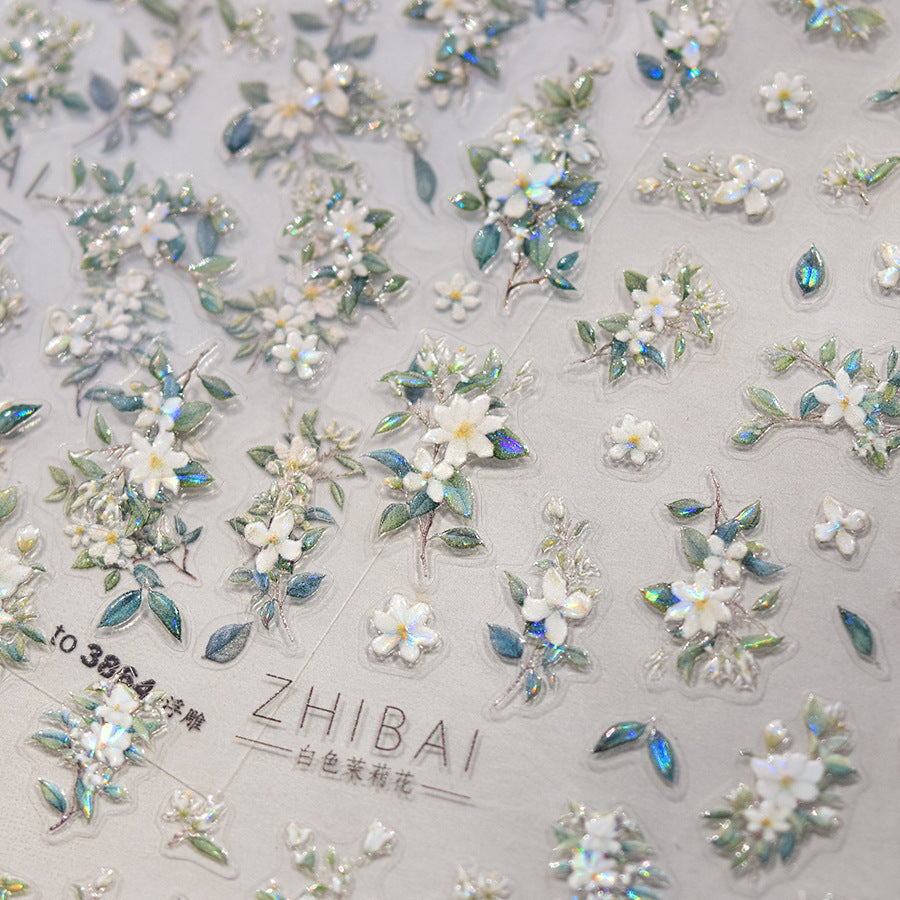 Lily Flower Nail Deco Stickers – LuLuFun Studio Floral Art Decals