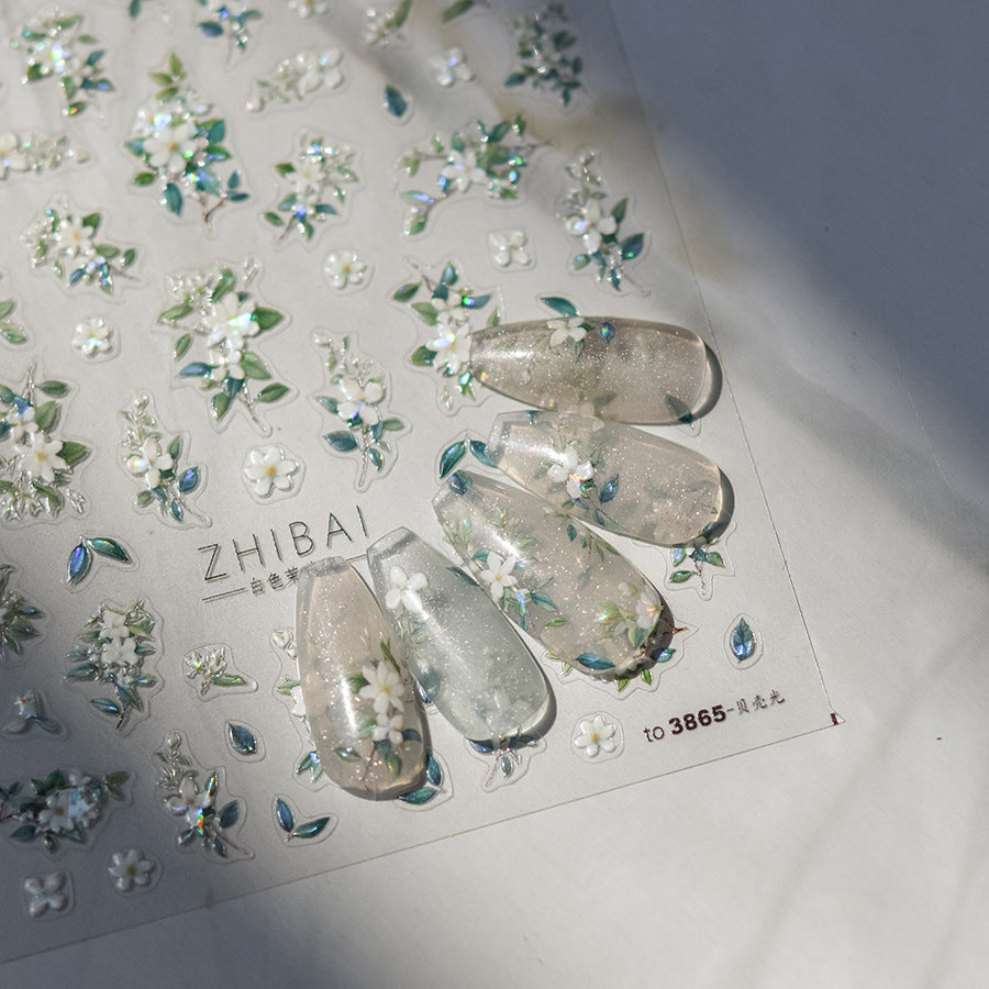 Lily Flower Nail Deco Stickers – LuLuFun Studio Floral Art Decals