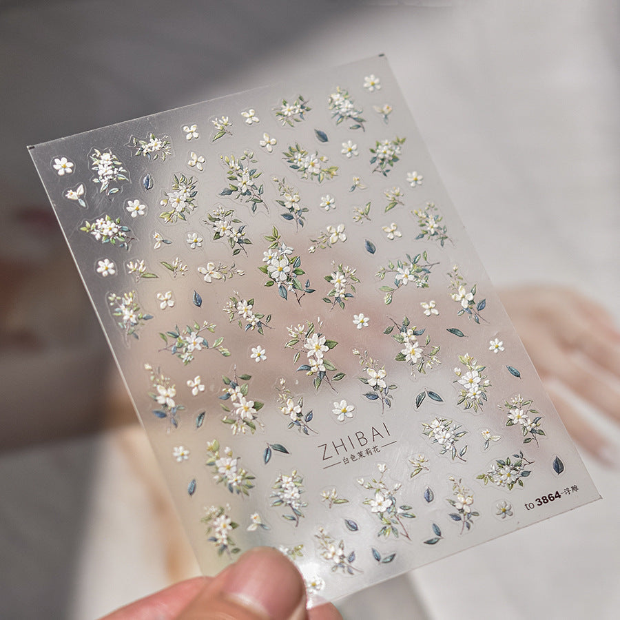 Lily Flower Nail Deco Stickers – LuLuFun Studio Floral Art Decals