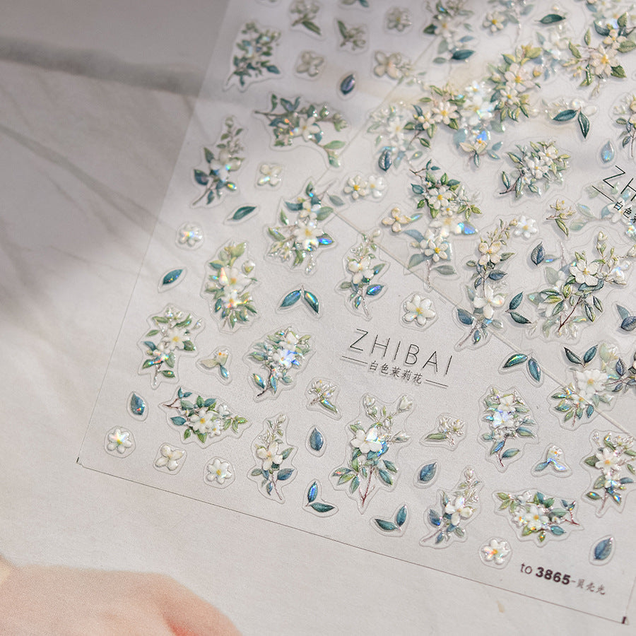 Lily Flower Nail Deco Stickers – LuLuFun Studio Floral Art Decals
