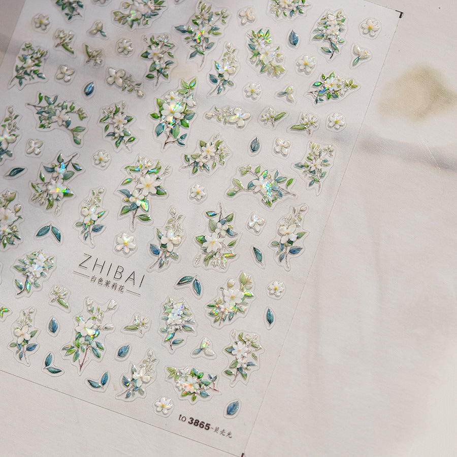 Lily Flower Nail Deco Stickers – LuLuFun Studio Floral Art Decals