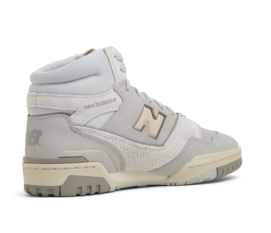 New Balance 650 Men’s Leather High-Top Sneakers – Light Grey – UK 6.5