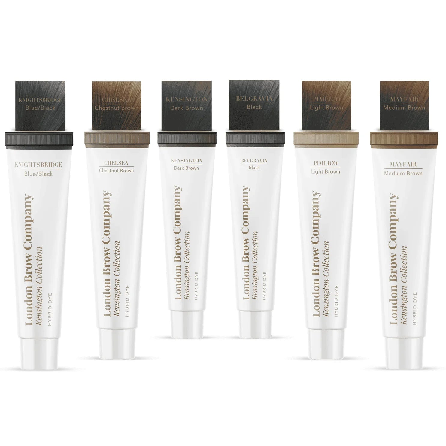 London Brow Hybrid Dye Full Collection – 6 Shades Professional Tint Set