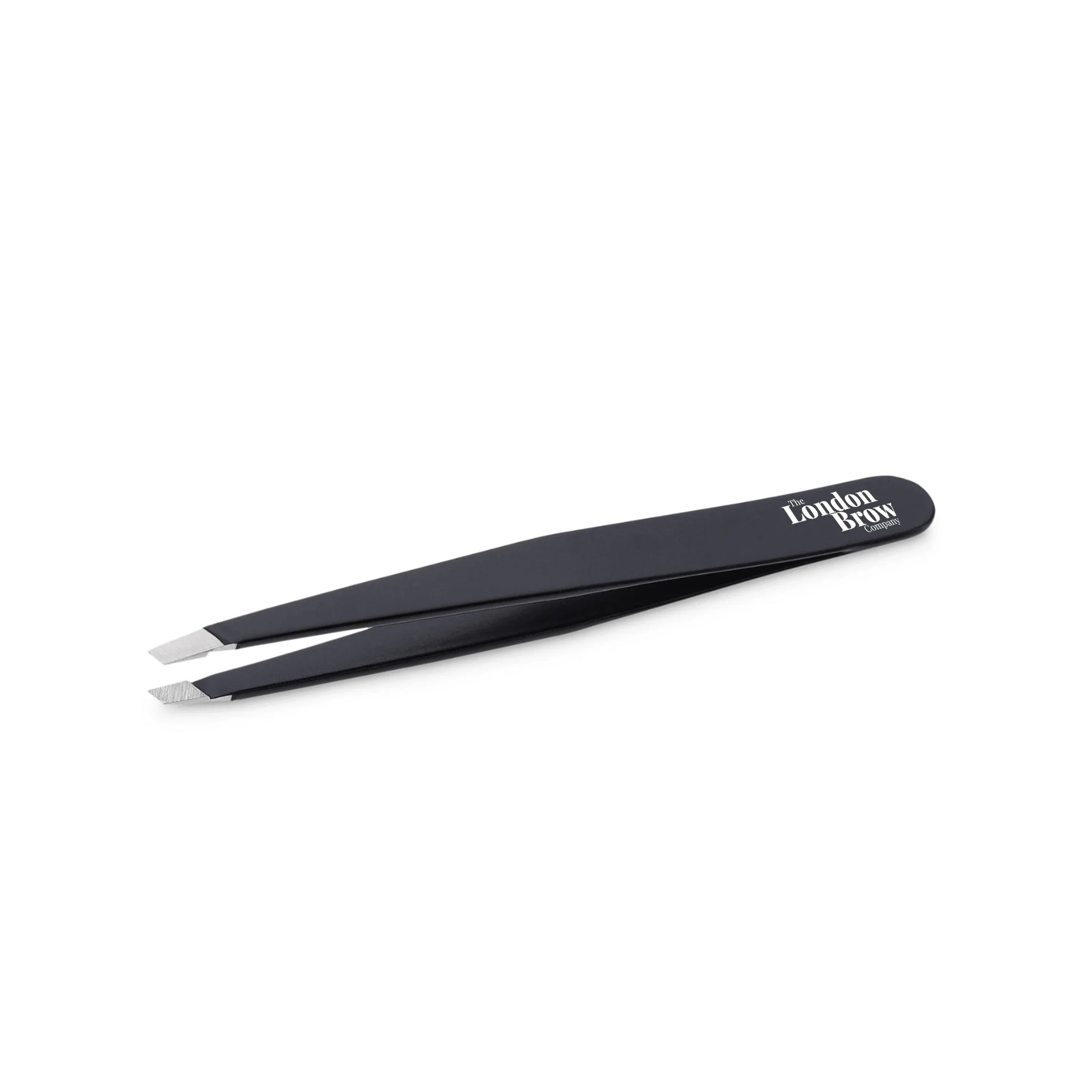 London Brow Precision Slanted Eyebrow Tweezers – Professional Black