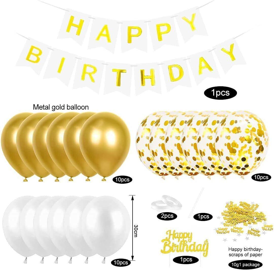 Massive Discounts Gold Birthday Balloon Set – Latex & Foil Party Decor