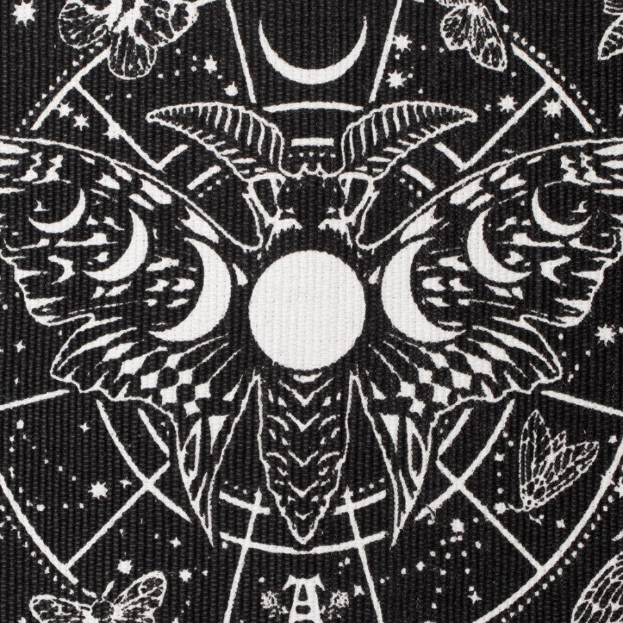 Alchemy Gothic Lunar Moth Rug – 100% Cotton Moon Phase Celestial Decor