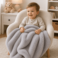 For Your Little One Luxury Faux Fur Baby Blanket - Grey - 90x100cm