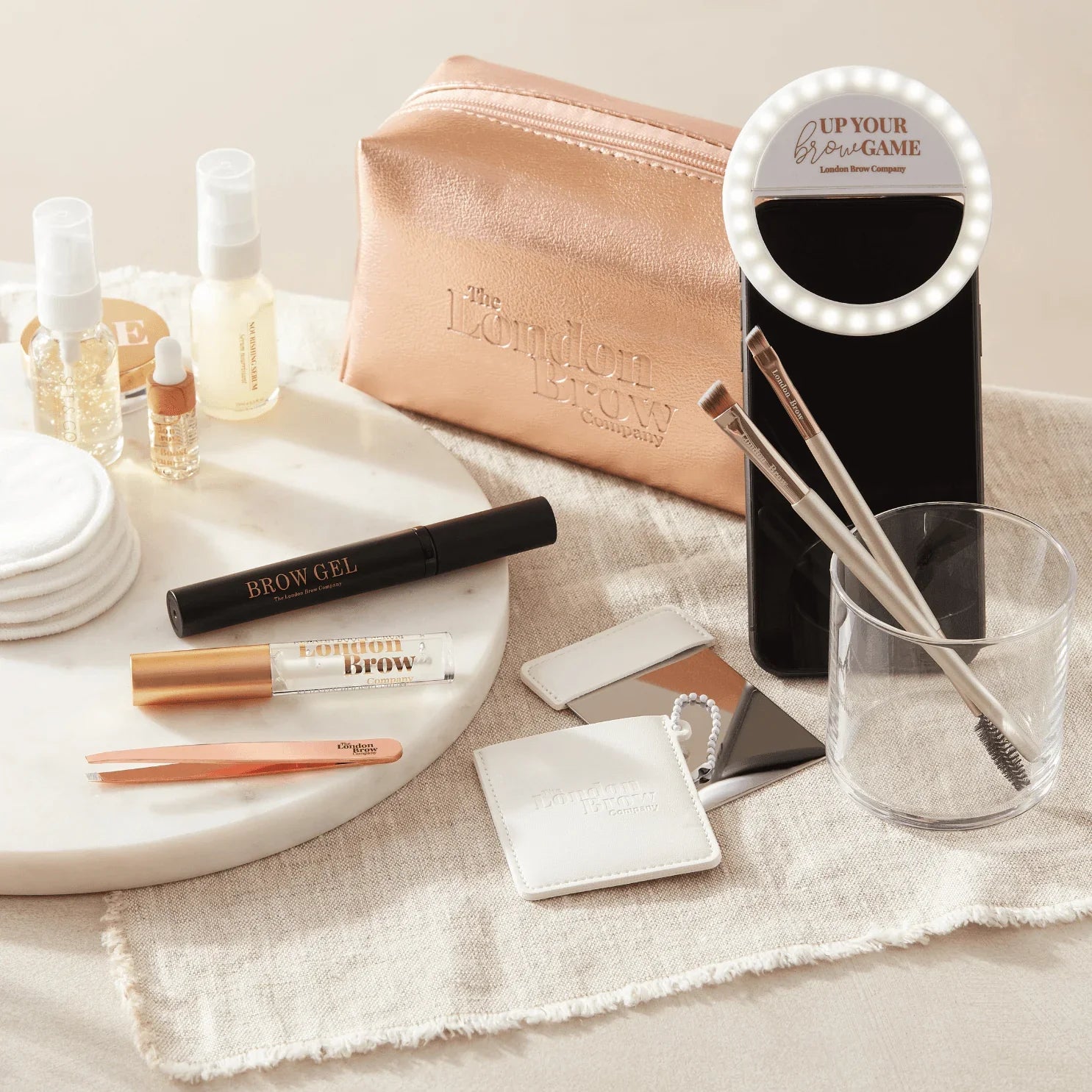 London Brow Company Luxury Eyebrow Care Gift Set – Rose Gold 8-Piece Kit