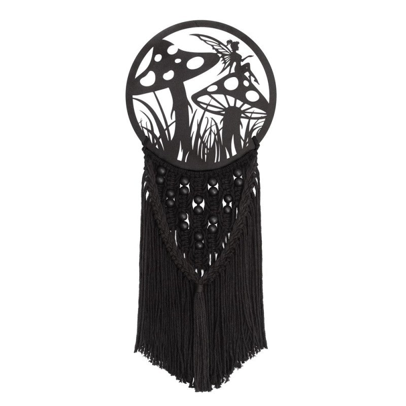 Alchemy Gothic Fairy Macrame Wall Hanging – Boho Toadstool Decor