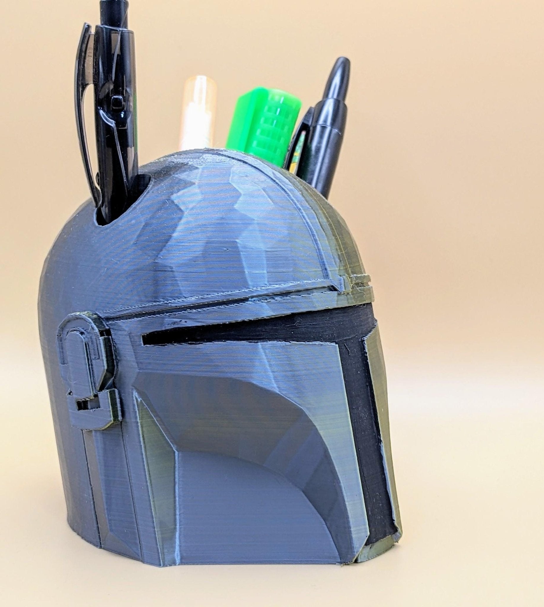 Chaddyverse Mandalorian Helmet Pen Holder | Star Wars Desk Organizer