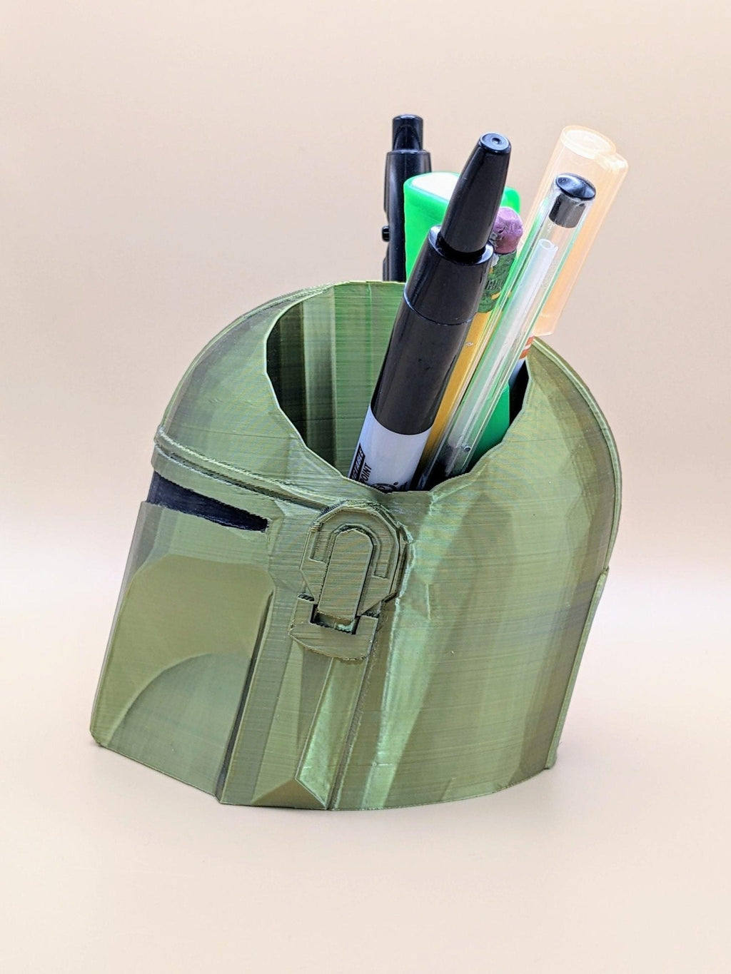 Chaddyverse Mandalorian Helmet Pen Holder | Star Wars Desk Organizer