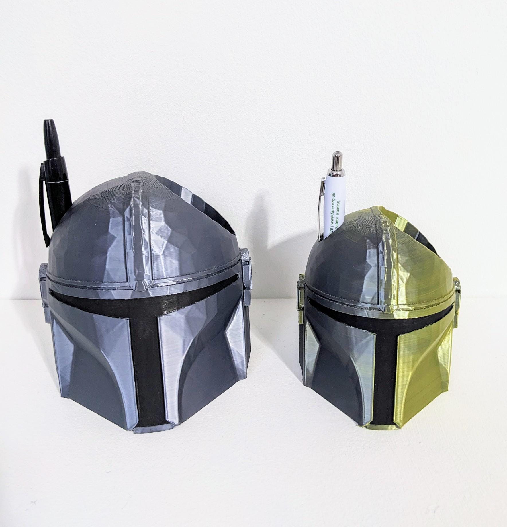 Chaddyverse Mandalorian Helmet Pen Holder | Star Wars Desk Organizer