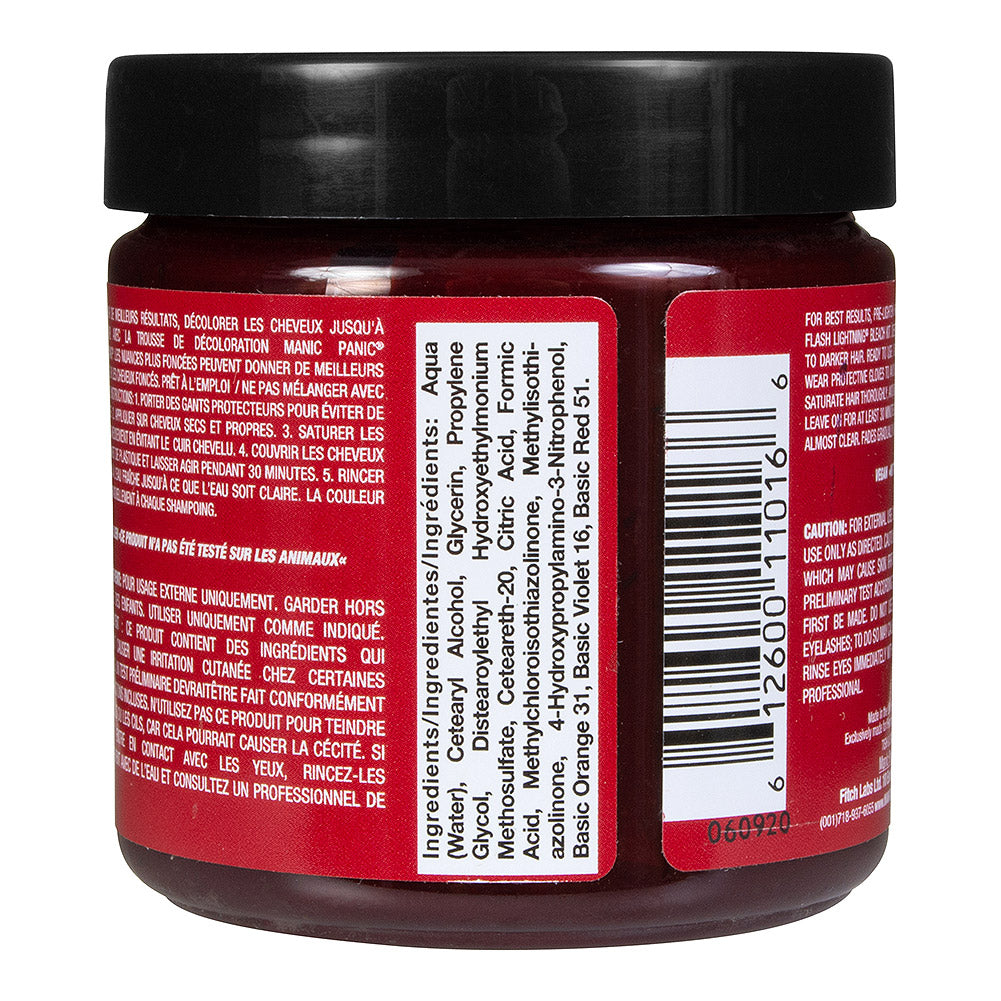 Manic Panic Infra Red Semi-Permanent Hair Dye – Vegan Red Cream 118ml