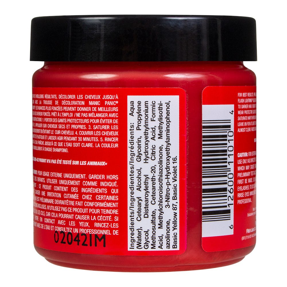 Manic Panic Wildfire Red Semi-Permanent Hair Dye | UV Reactive Vegan 118ml