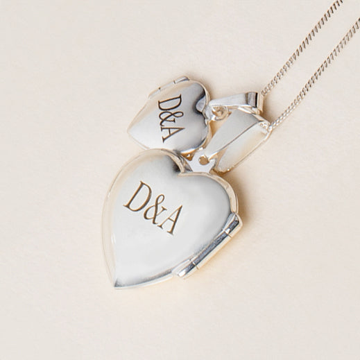 Large Sterling Silver Heart Locket Pendant by Gecko Jewellery Retail