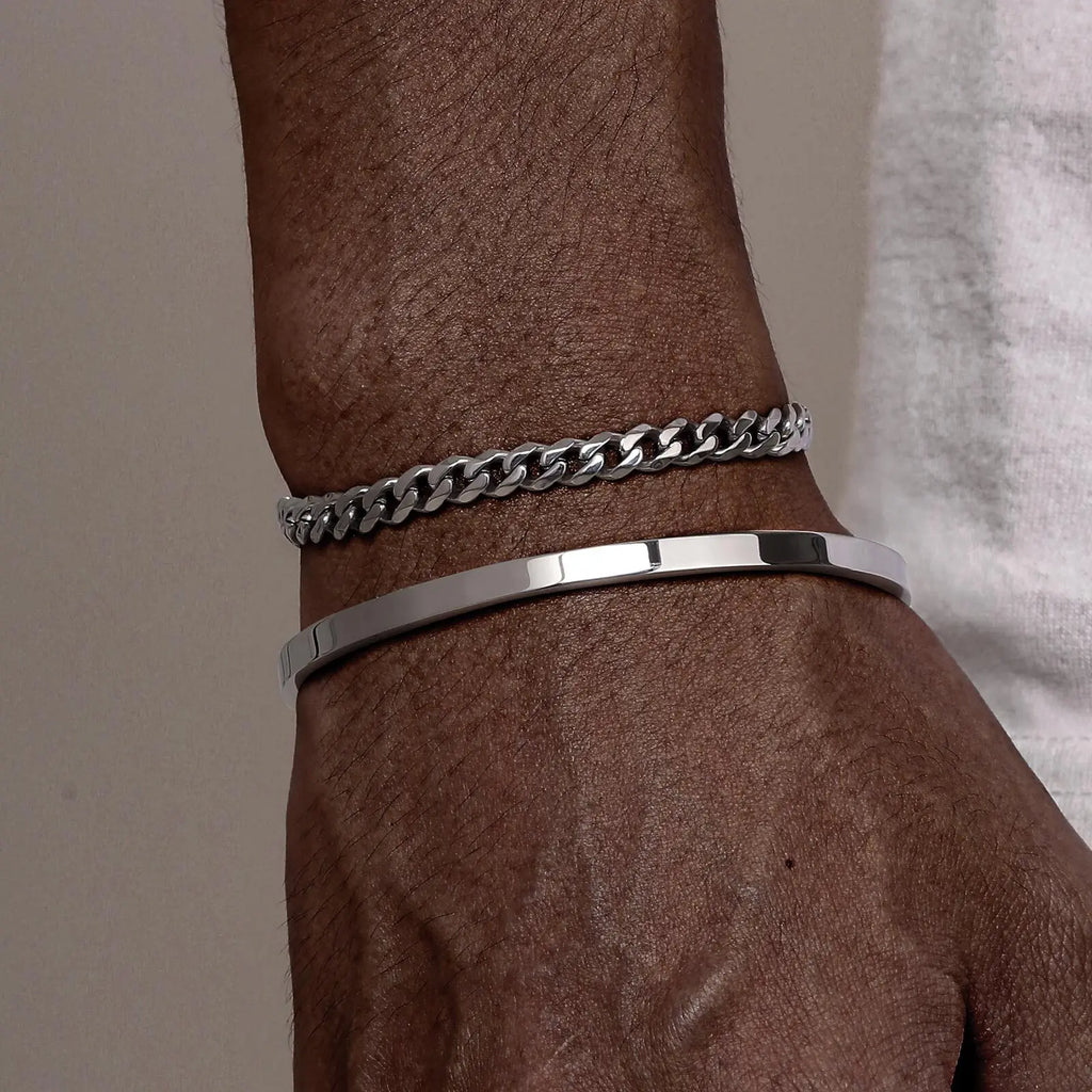 Men’s 5mm Cuban Chain Bracelet – Waterproof Stainless Steel