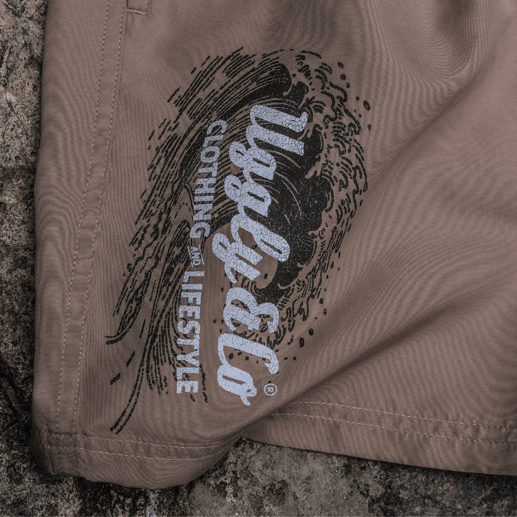 Uggly & Co Men's Beige Diamond Swim Shorts – Quick Dry Board Trunks