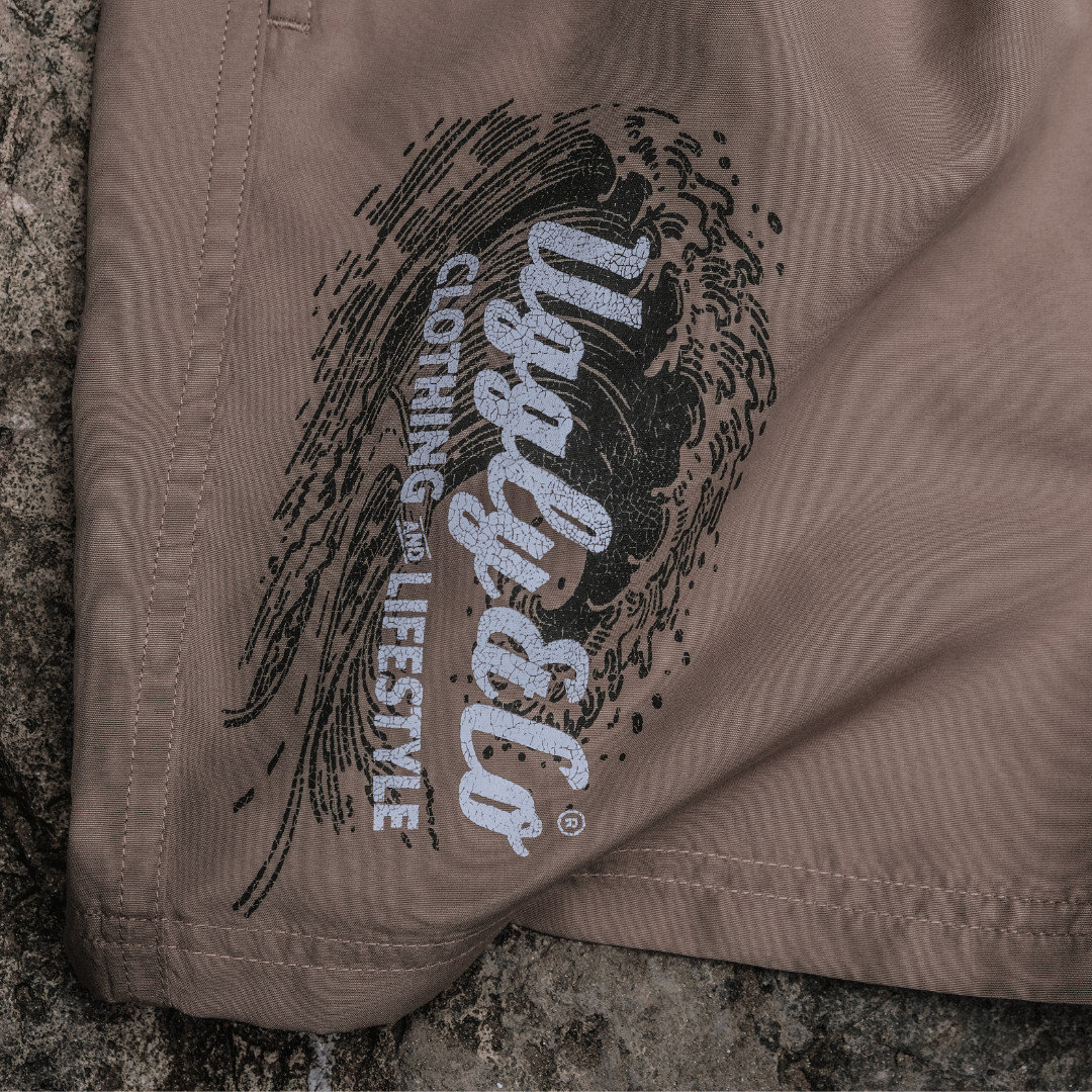 Uggly & Co Men's Beige Diamond Swim Shorts – Quick Dry Board Trunks